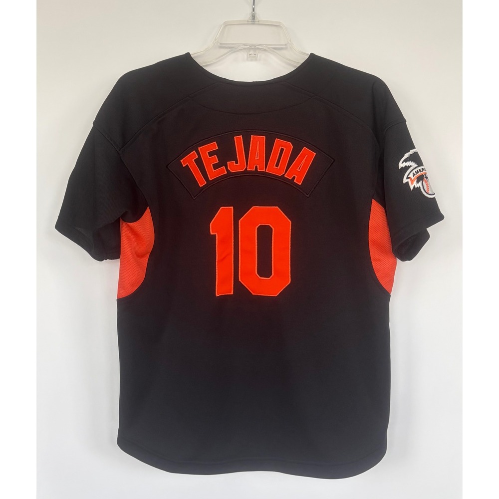 Nike Miguel Tejada Orioles Jersey Black Orange Youth Kids 16-18 MLB Baseball - Picture 2 of 13